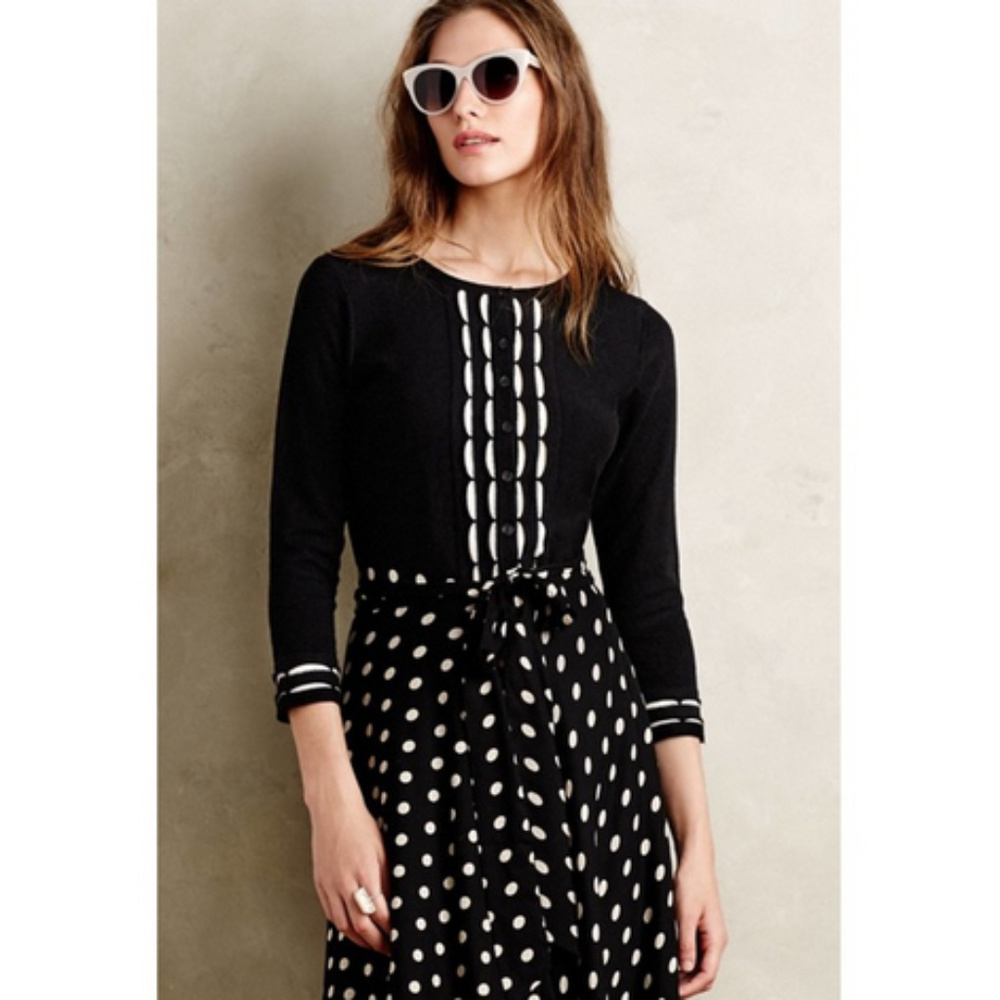 Anthropologie Sparrow Scalloped Striped Cardigan